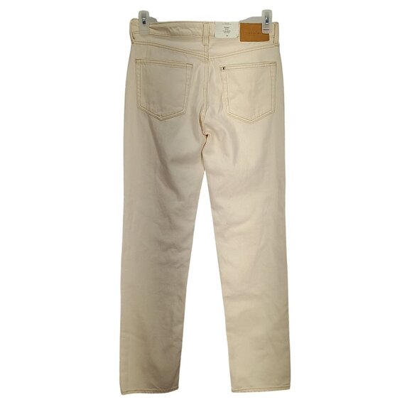 H&M &Denim Coupe Standard‎ Straight Leg Cream White Jeans Mid Waist Size 4 - Picture 2 of 11
